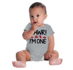Rawr I'm One Romper Bodysuit-Direct To Garment Print-Brisco Baby