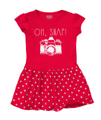 Oh Snap Camera Baby Polka Dot Skirt Dress-Direct To Garment Print-Brisco Baby