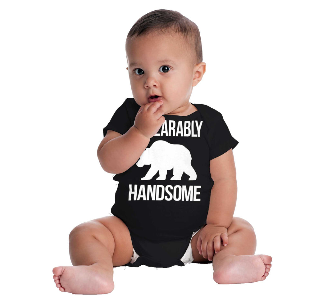 Unbearably Handsome Romper Bodysuit-Direct To Garment Print-Brisco Baby