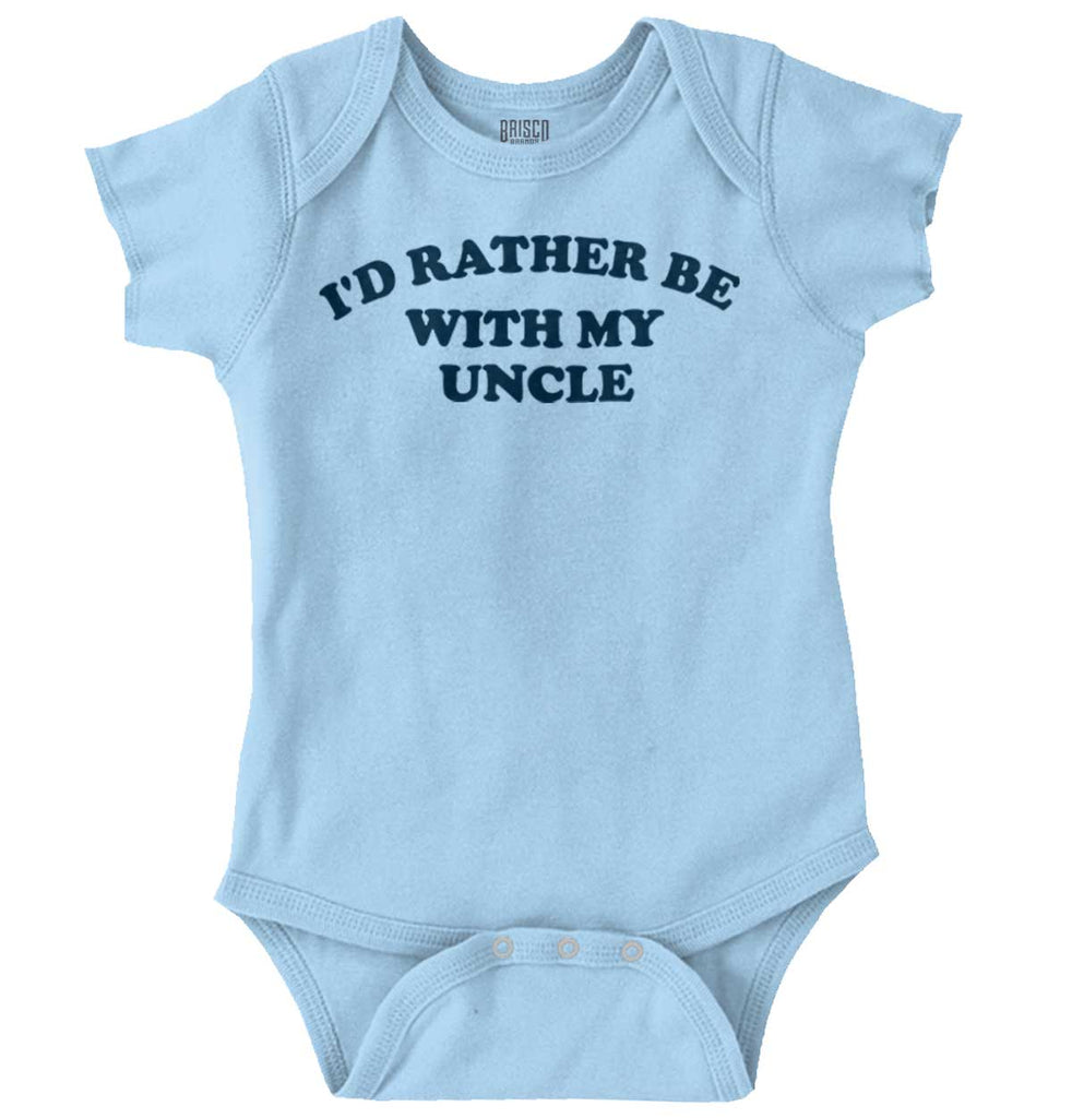 Rather Be With Uncle Romper Bodysuit-Direct To Garment Print-Brisco Baby