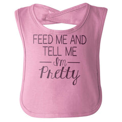 Tell Me I'm Pretty Infant Baby Bib-Direct To Garment Print-Brisco Baby
