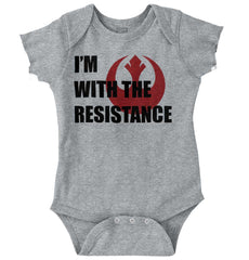 With The Resistance Romper Bodysuit-Direct To Garment Print-Brisco Baby