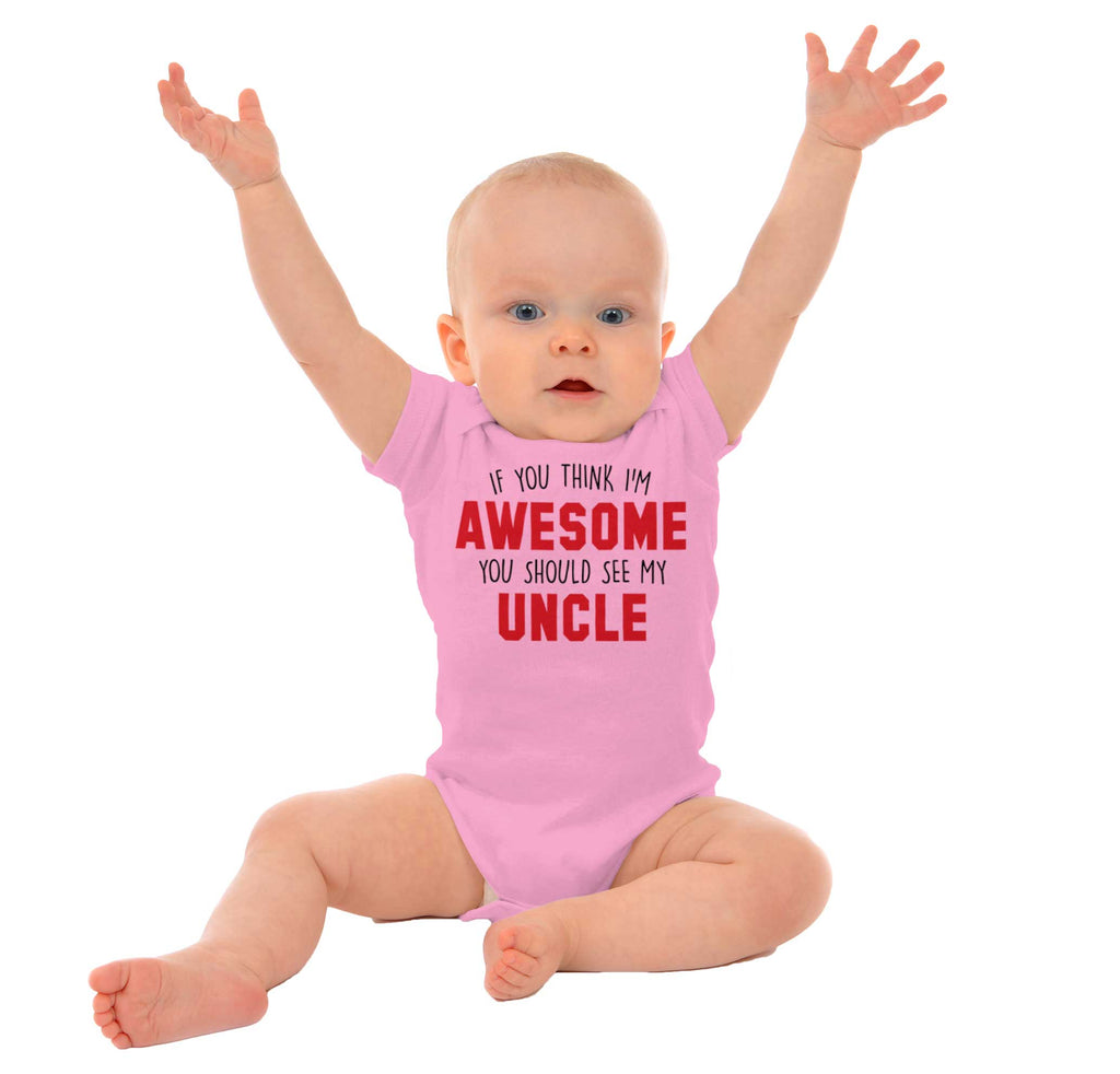 Awesome You Should See Uncle Romper Bodysuit-Direct To Garment Print-Brisco Baby