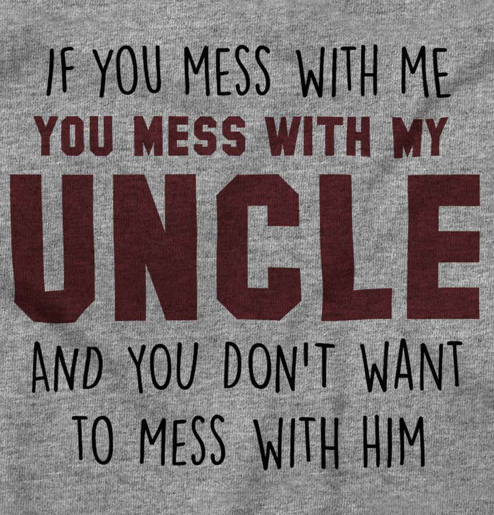 Mess With My Uncle Raglan Romper Bodysuit-Direct To Garment Print-Brisco Baby