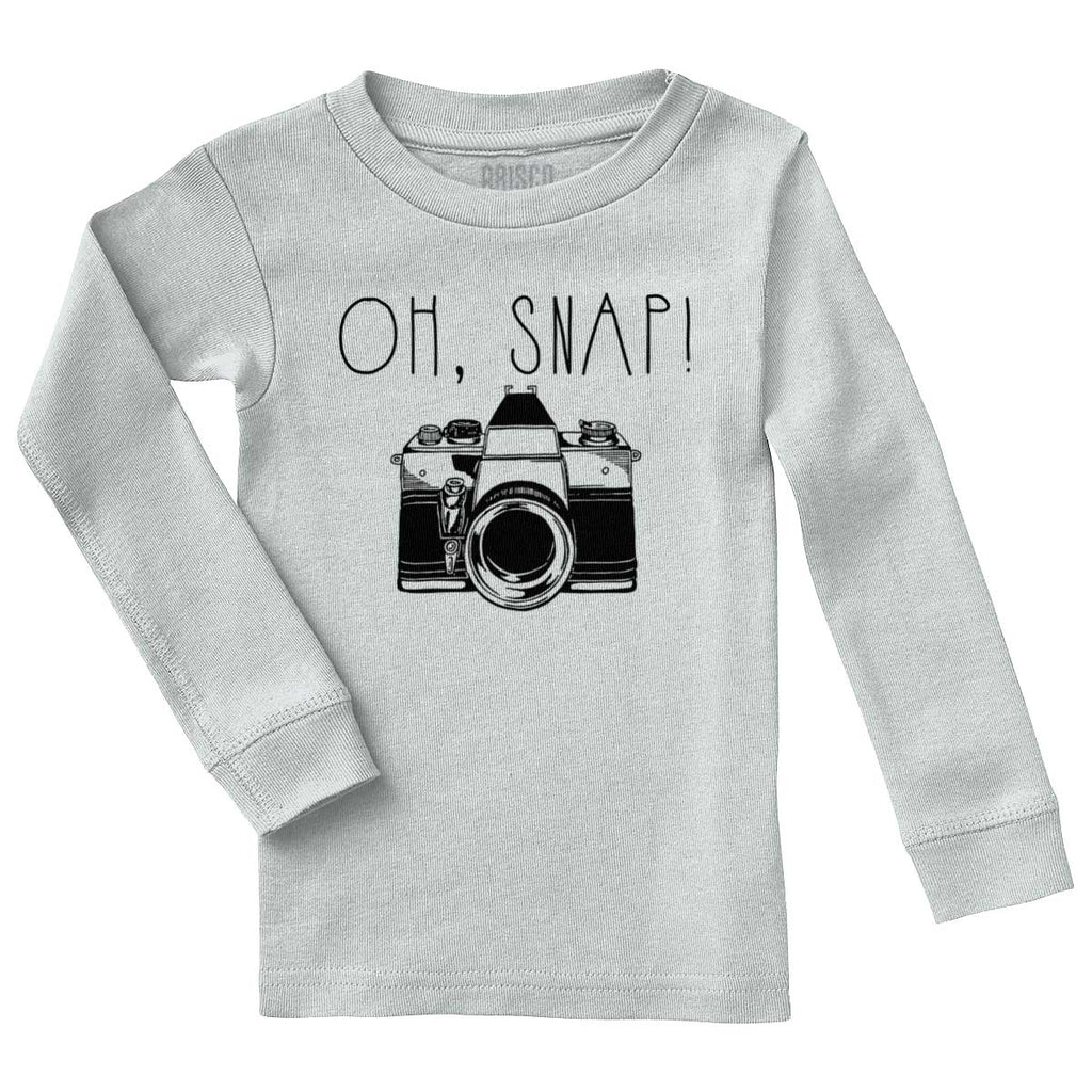Oh Snap Camera Solid Baby Pajama Top-Direct To Garment Print-Brisco Baby