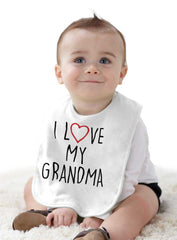 Love My Grandma Infant Baby Bib-Direct To Garment Print-Brisco Baby