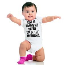 Waking Up Daddy Romper Bodysuit-Direct To Garment Print-Brisco Baby
