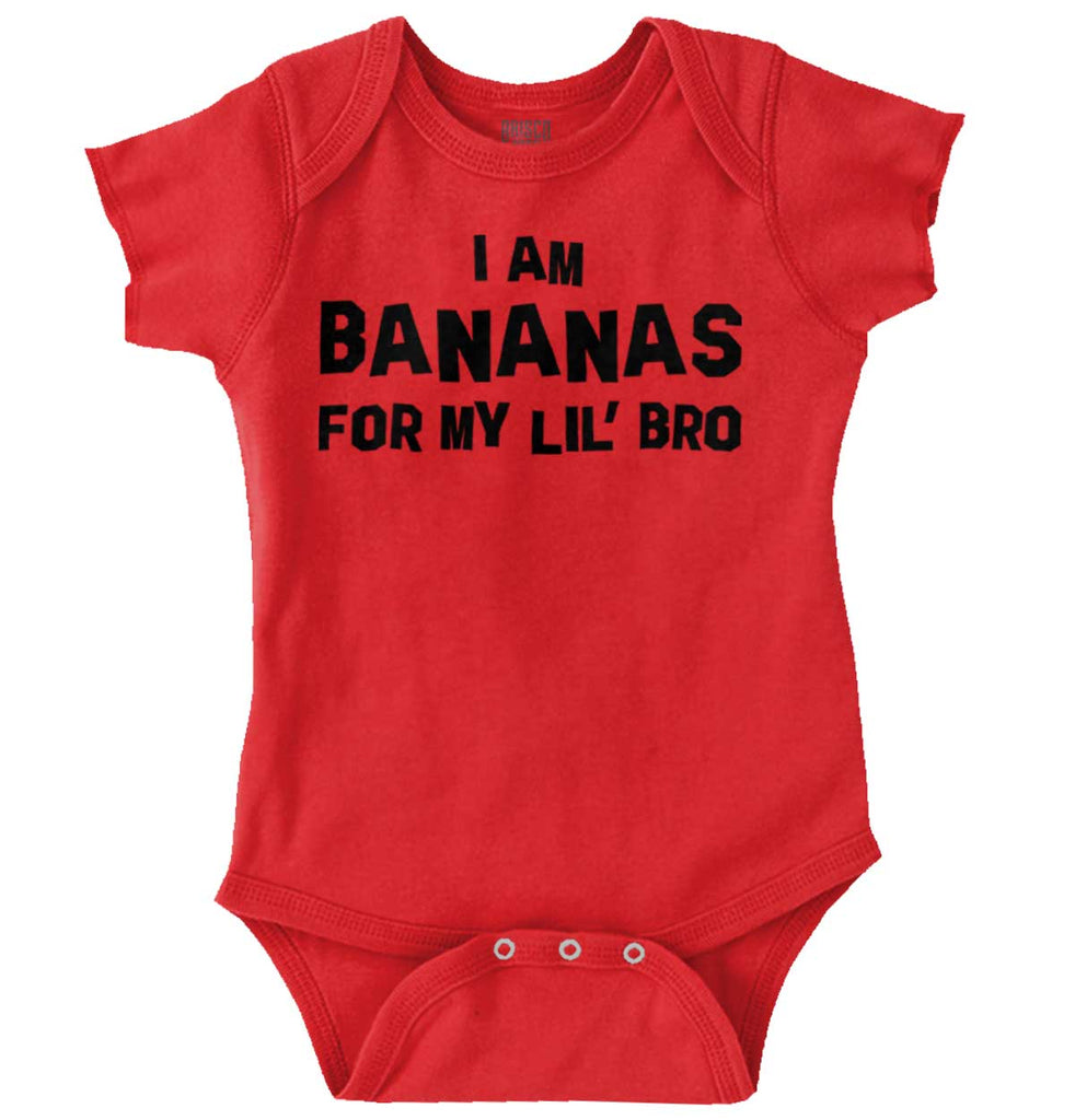 I Am Bananas For My Lil' Bro Romper Bodysuit-Direct To Garment Print-Brisco Baby
