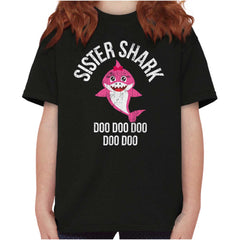 Cartoon Sister Shark Youth T Shirt-Direct To Garment Print-Brisco Baby