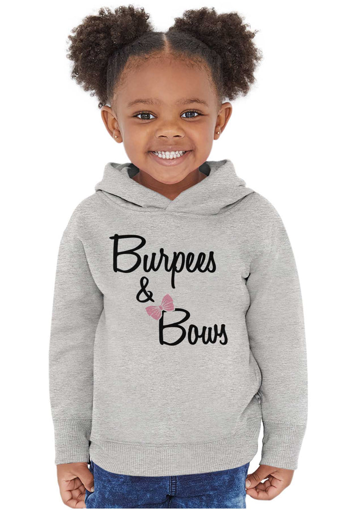 Burpees and Bows Toddler Pullover Hoodie-Direct To Garment Print-Brisco Baby