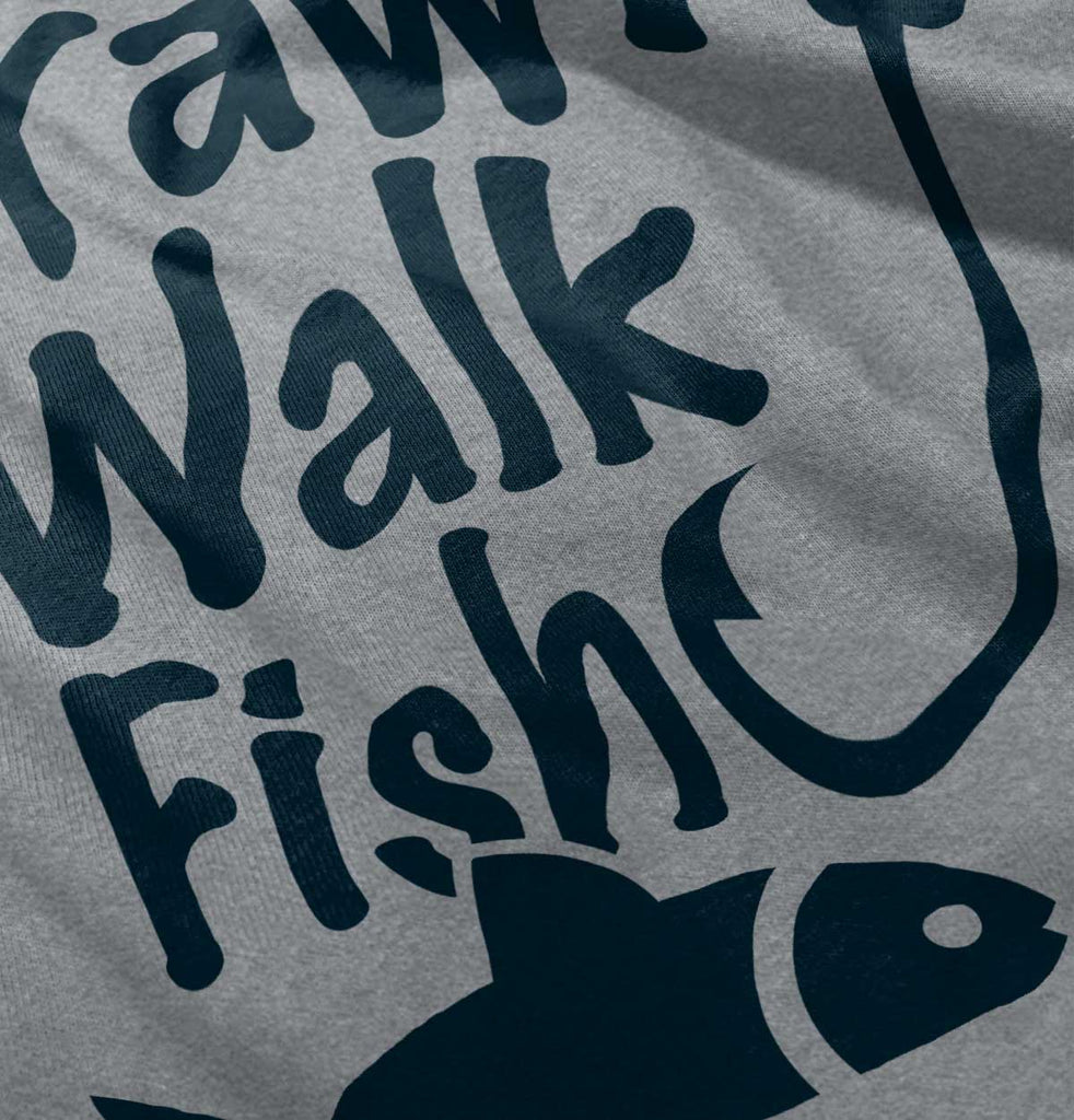 Crawl Walk Fish Toddler Football Jersey Tee-Direct To Garment Print-Brisco Baby