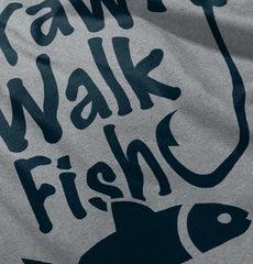 Crawl Walk Fish Toddler Football Jersey Tee-Direct To Garment Print-Brisco Baby