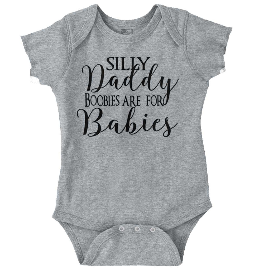 Boobies For Babies Romper Bodysuit-Direct To Garment Print-Brisco Baby