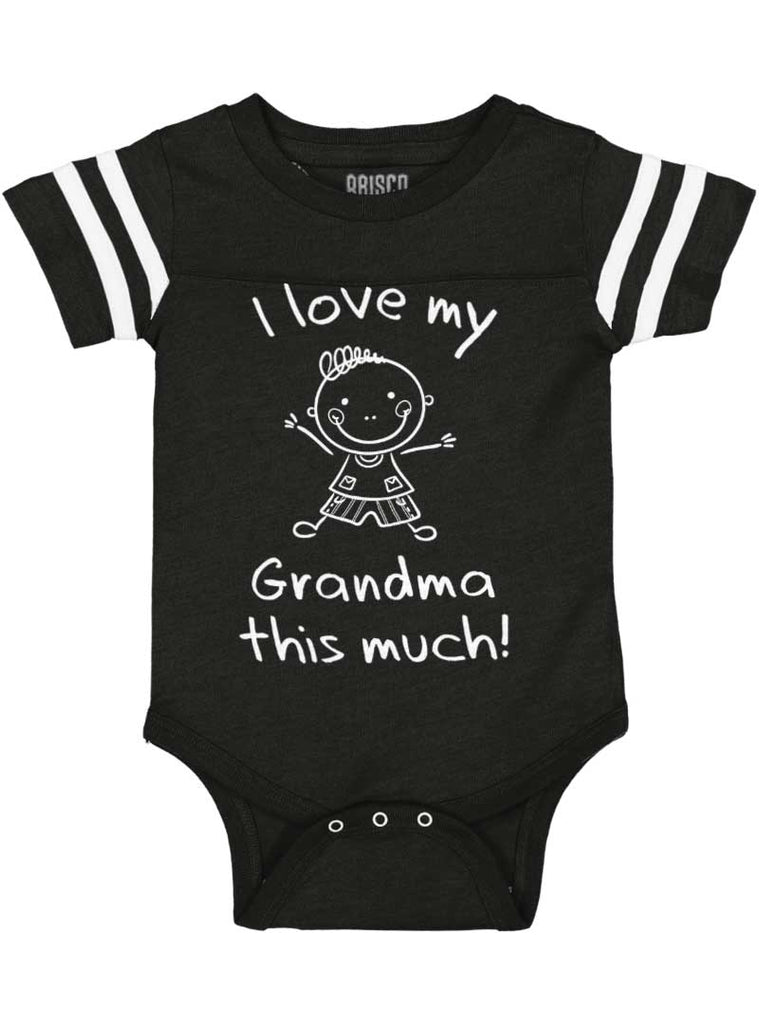Love My Grandma Football Romper Bodysuit-Direct To Garment Print-Brisco Baby