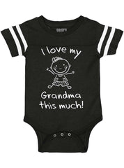 Love My Grandma Football Romper Bodysuit-Direct To Garment Print-Brisco Baby
