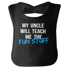 Uncle Teaches Fun Stuff Infant Baby Bib-Direct To Garment Print-Brisco Baby