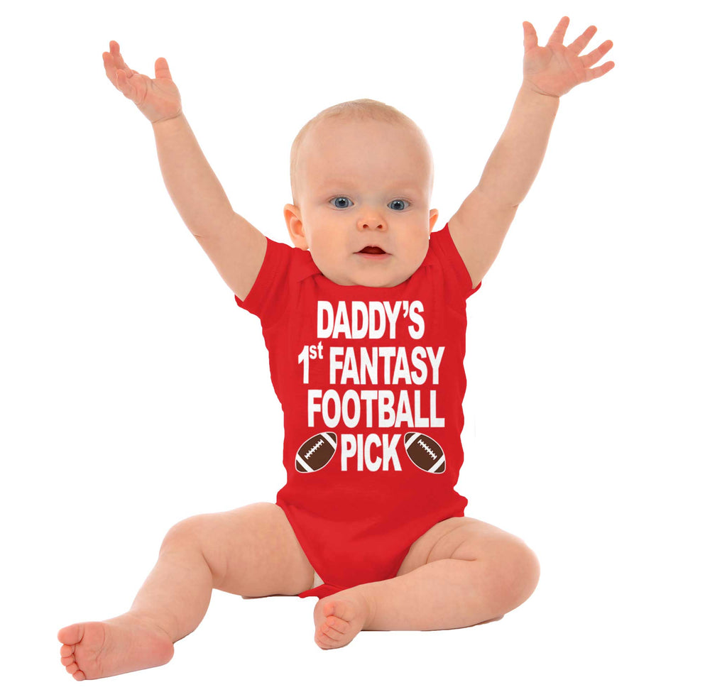 Fantasy Football Pick Romper Bodysuit-Direct To Garment Print-Brisco Baby