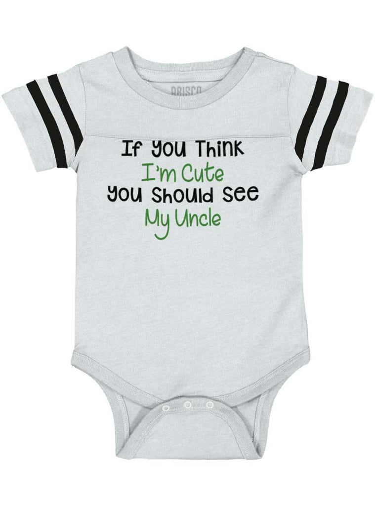 See My Uncle Football Romper Bodysuit-Direct To Garment Print-Brisco Baby