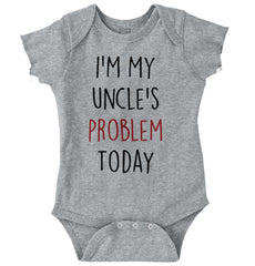 My Uncle's Problem Today Romper Bodysuit-Direct To Garment Print-Brisco Baby
