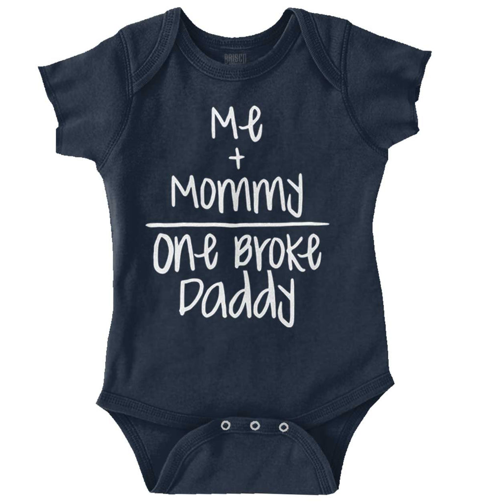 One Broke Daddy Romper Bodysuit-Direct To Garment Print-Brisco Baby