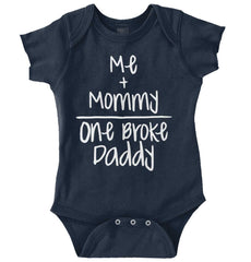 One Broke Daddy Romper Bodysuit-Direct To Garment Print-Brisco Baby