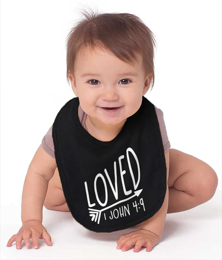 Loved Infant Baby Bib-Direct To Garment Print-Brisco Baby
