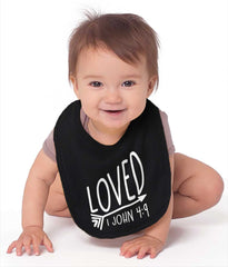 Loved Infant Baby Bib-Direct To Garment Print-Brisco Baby