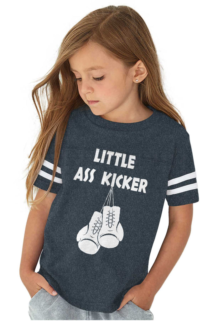 Little Ass Kicker Toddler Football Jersey Tee-Direct To Garment Print-Brisco Baby