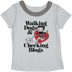 Walking Dogs Toddler Ruffled Trim T-Shirt-Direct To Garment Print-Brisco Baby