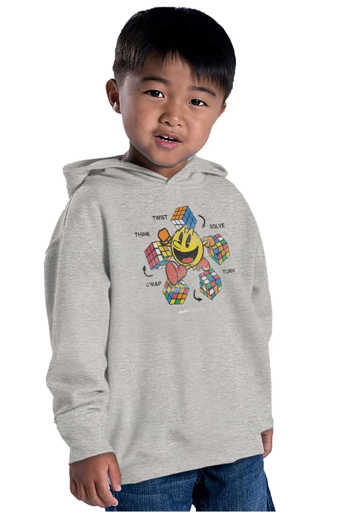 Rubiks Pac-Man Toddler Pullover Hoodie-Direct To Garment Print-Brisco Baby