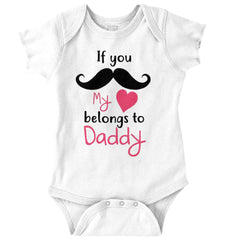 If You Mustache, It's Daddy Romper Bodysuit-Direct To Garment Print-Brisco Baby