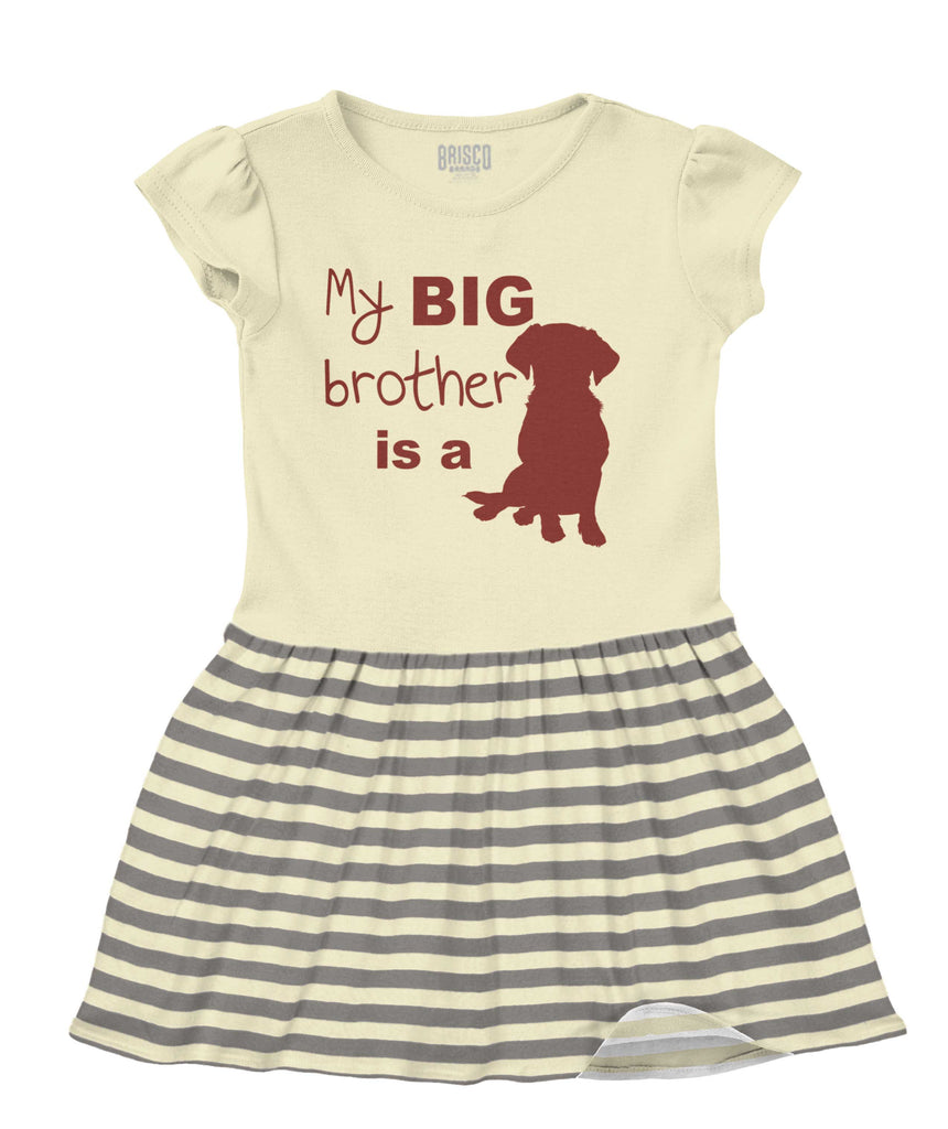 Brother is a Dog Baby Striped Skirt Dress-Direct To Garment Print-Brisco Baby