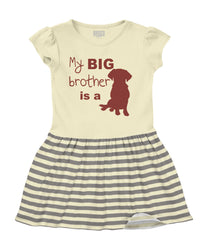 Brother is a Dog Baby Striped Skirt Dress-Direct To Garment Print-Brisco Baby