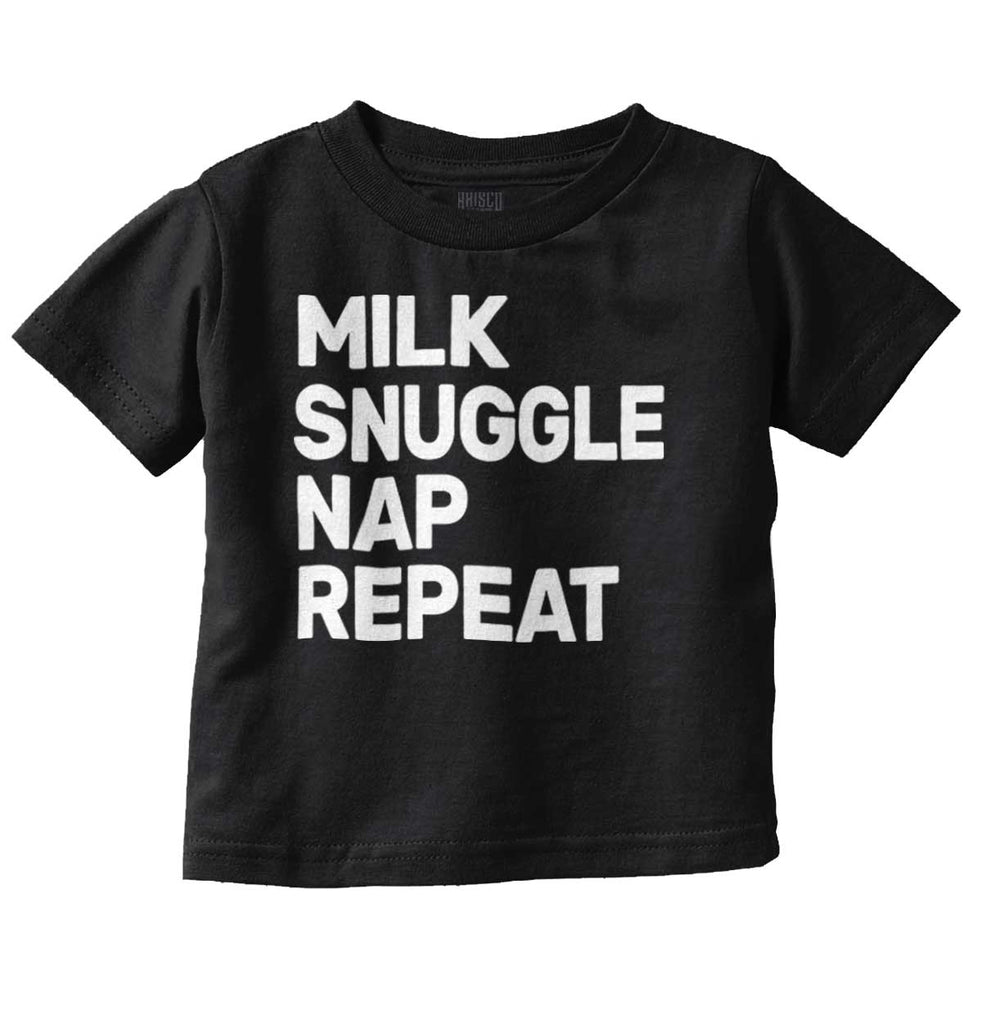 Milk Snuggle Nap Infant Toddler T Shirt-Direct To Garment Print-Brisco Baby