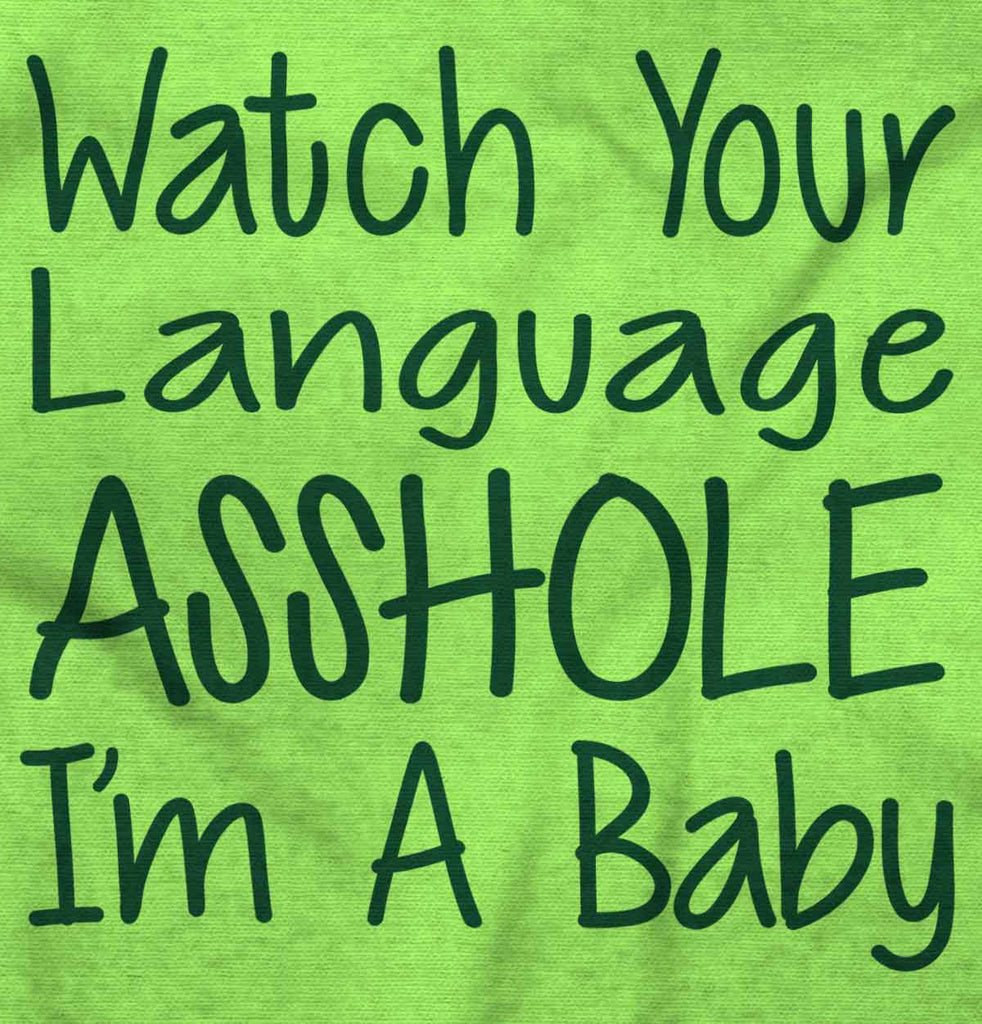 Watch The Language Romper Bodysuit-Direct To Garment Print-Brisco Baby