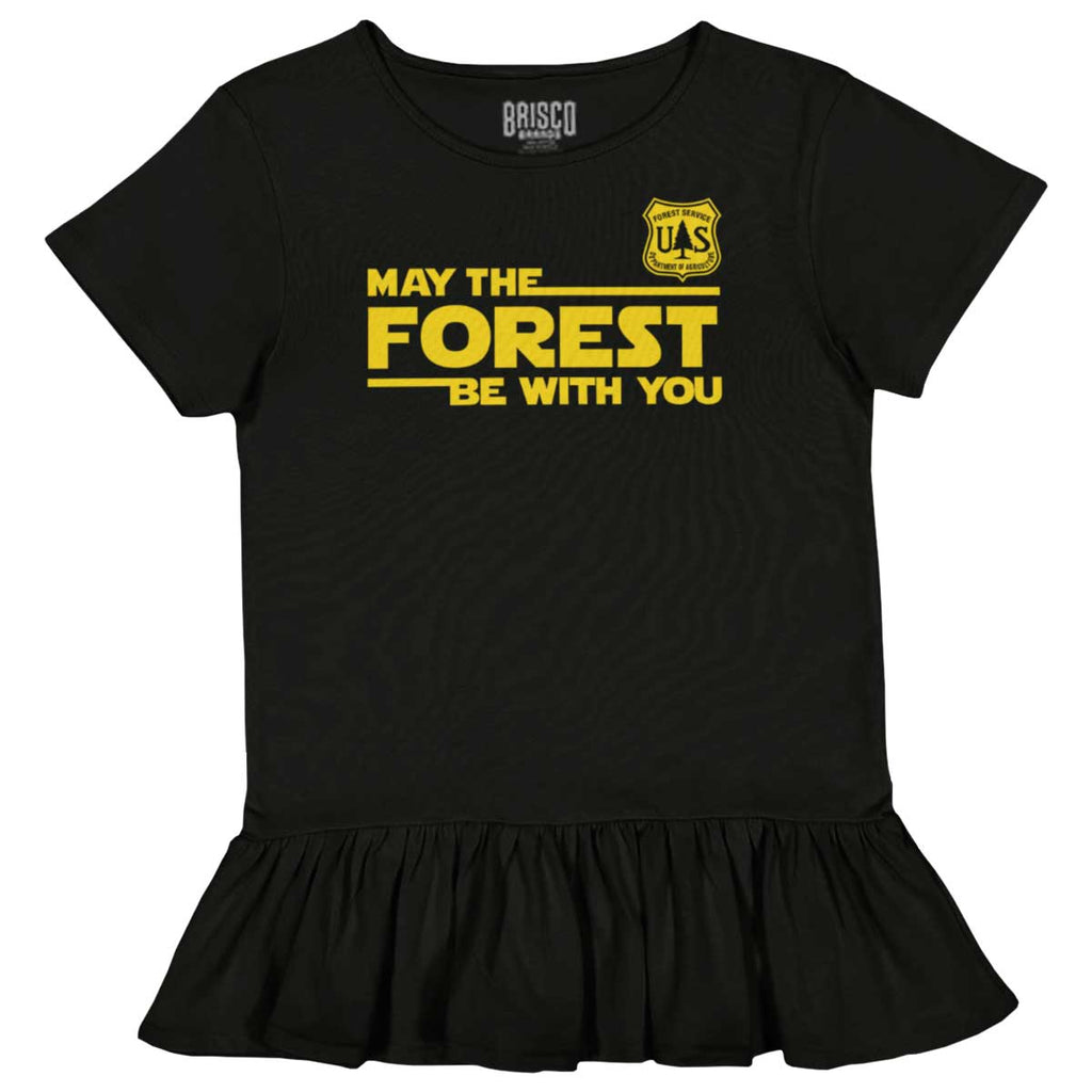 May The Forest Toddler Ruffle Bottom Tee-Direct To Garment Print-Brisco Baby