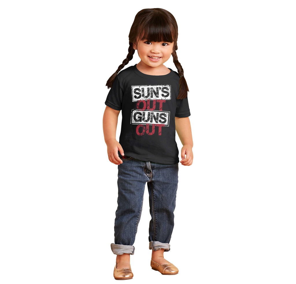 Guns Out Infant Toddler T Shirt-Direct To Garment Print-Brisco Baby