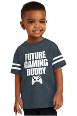 Future Gaming Buddy Toddler Football Jersey Tee-Direct To Garment Print-Brisco Baby