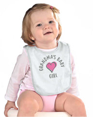 Grandma's Baby Girl Infant Baby Bib-Direct To Garment Print-Brisco Baby