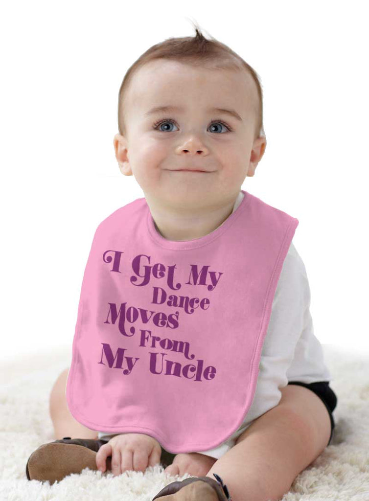 Dance Moves From Uncle Infant Baby Bib-Direct To Garment Print-Brisco Baby