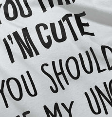 Think I'm Cute See My Uncle Infant Baby Bib-Direct To Garment Print-Brisco Baby