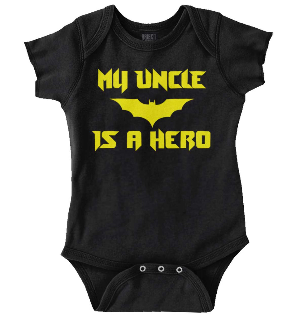 Uncle Is Bat Hero Romper Bodysuit-Direct To Garment Print-Brisco Baby