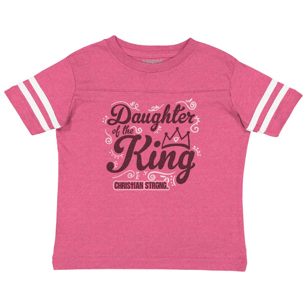 Daughter Of The King Toddler Football Jersey Tee-Direct To Garment Print-Brisco Baby