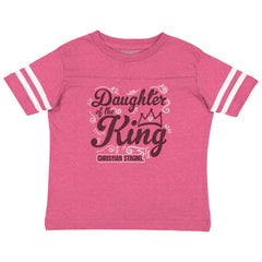 Daughter Of The King Toddler Football Jersey Tee-Direct To Garment Print-Brisco Baby