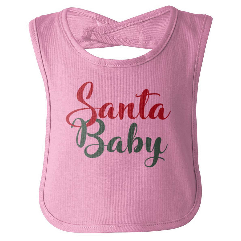 Santa Baby Infant Baby Bib-Direct To Garment Print-Brisco Baby