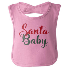 Santa Baby Infant Baby Bib-Direct To Garment Print-Brisco Baby