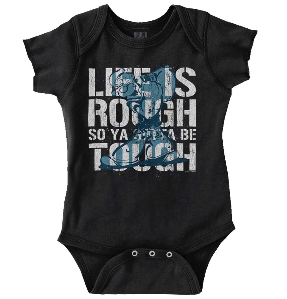 Life Is Rough Romper Bodysuit-Direct To Garment Print-Brisco Baby