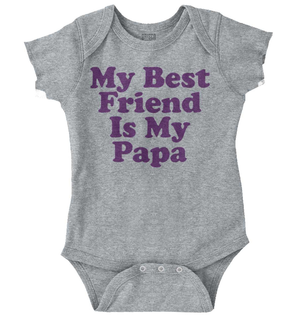 Best Friend Is Papa Romper Bodysuit-Direct To Garment Print-Brisco Baby