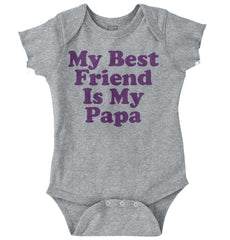 Best Friend Is Papa Romper Bodysuit-Direct To Garment Print-Brisco Baby