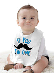 If You Mustache I'm Infant Baby Bib-Direct To Garment Print-Brisco Baby